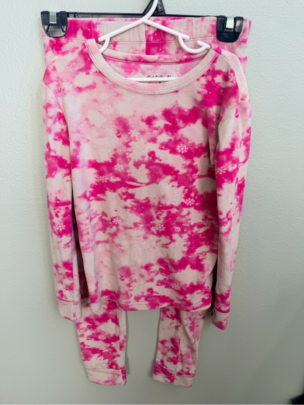 Cat & Jack Pink Tie-Dye Long Sleeve Pajama Set Girls Size 8